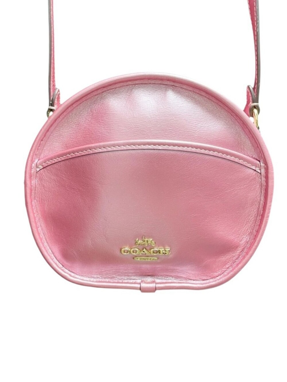 COACH Metallic Pink Leather Canteen Bag